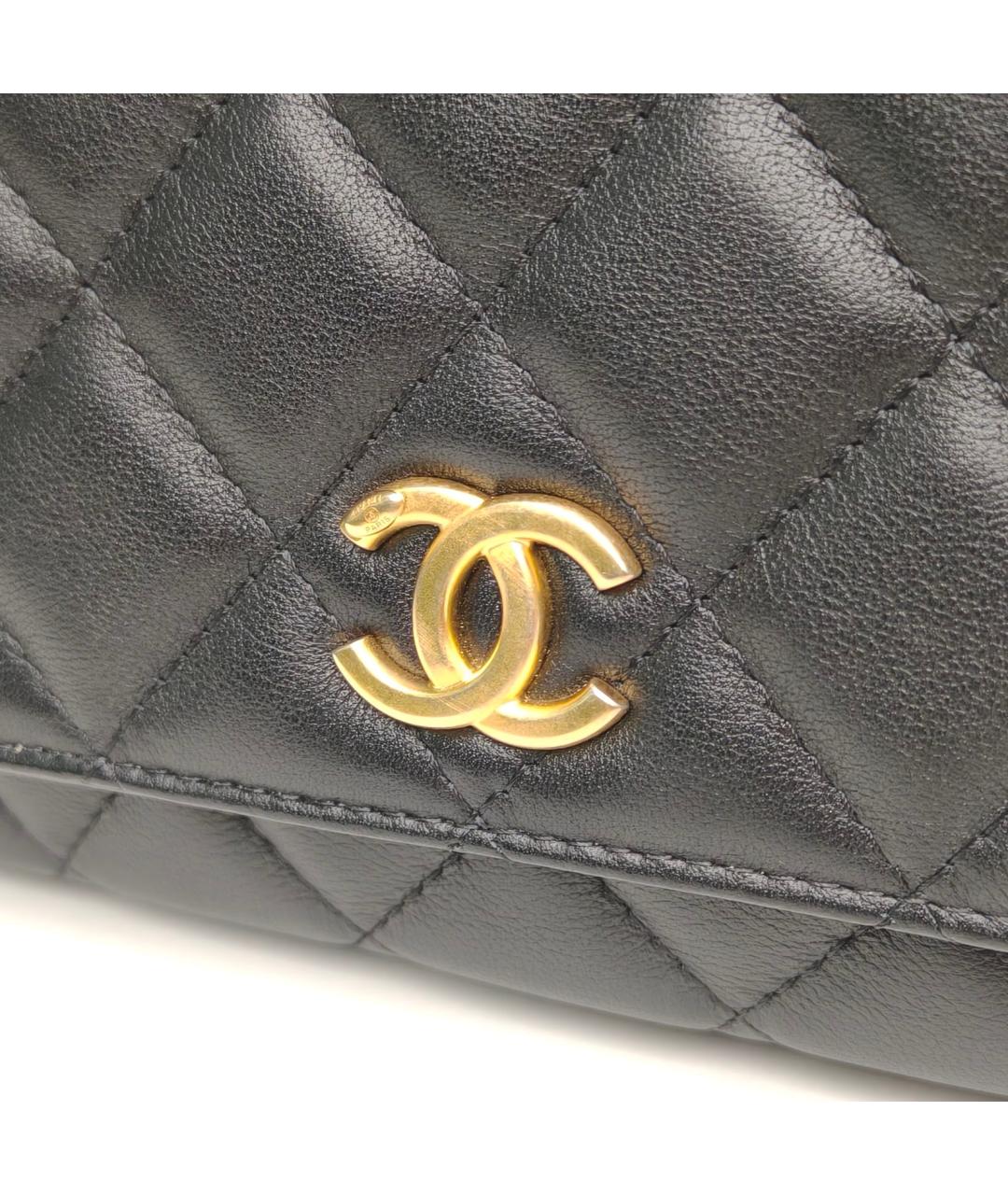 CHANEL Черная кожаная сумка через плечо, фото 7