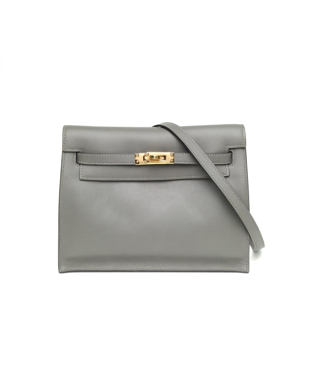 HERMES Серая кожаная сумка через плечо, фото 2