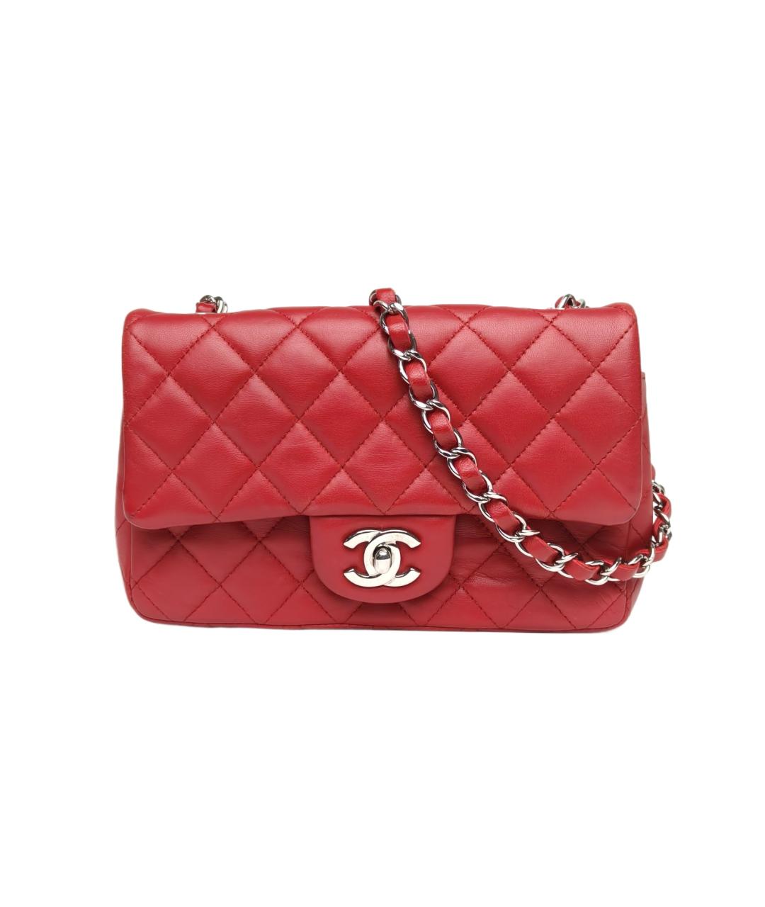 CHANEL Красная кожаная сумка через плечо, фото 9