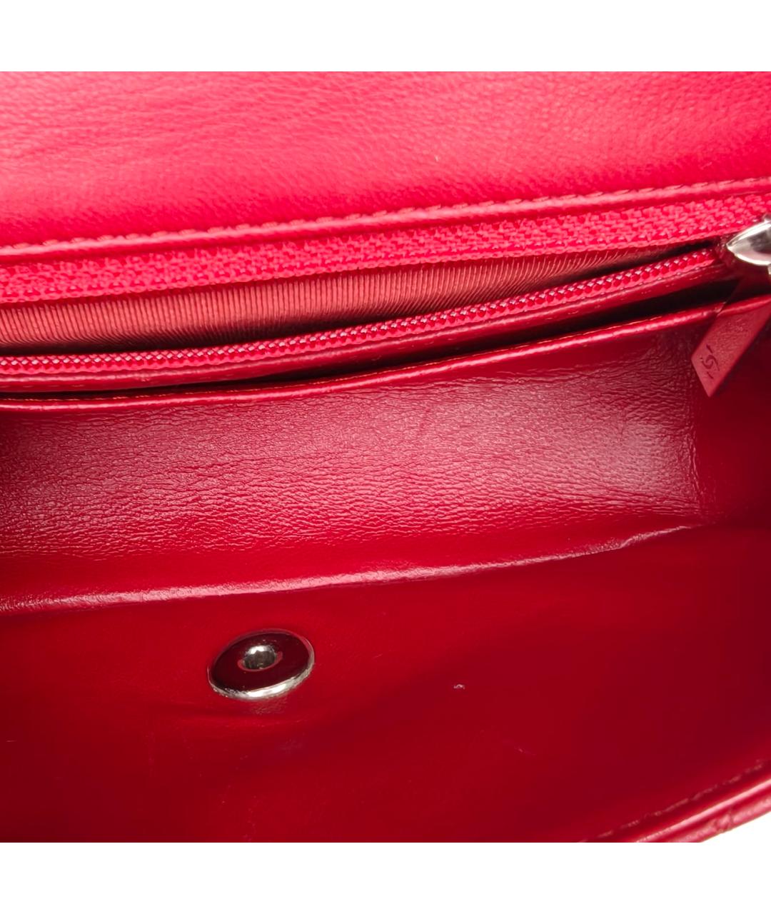 CHANEL Красная кожаная сумка через плечо, фото 8