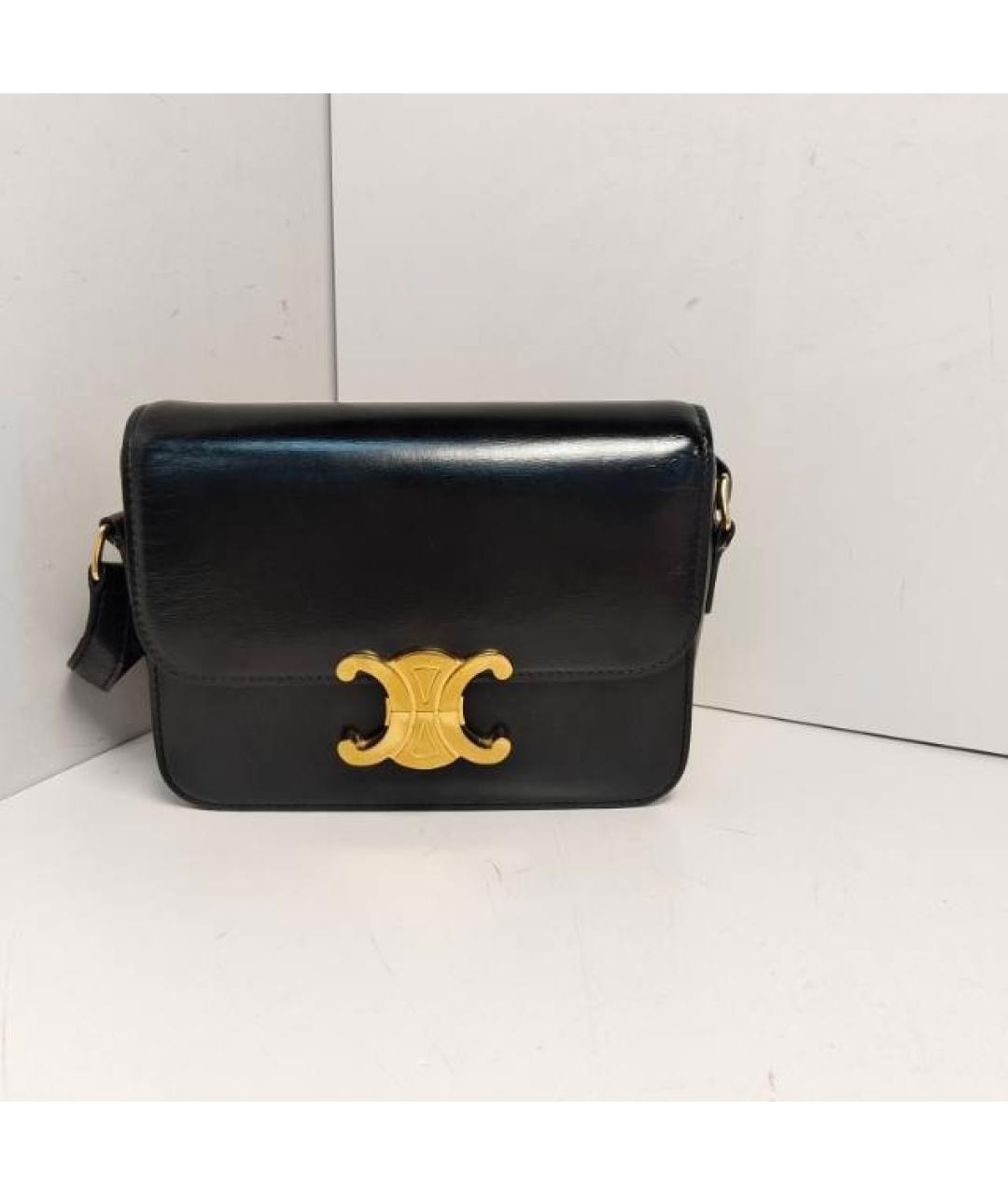 CELINE Черная кожаная сумка через плечо, фото 9