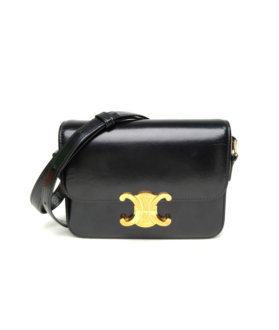 CELINE Черная кожаная сумка через плечо, фото 2