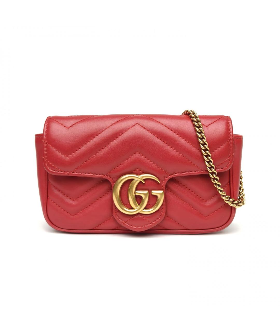 GUCCI Красная кожаная сумка через плечо, фото 2