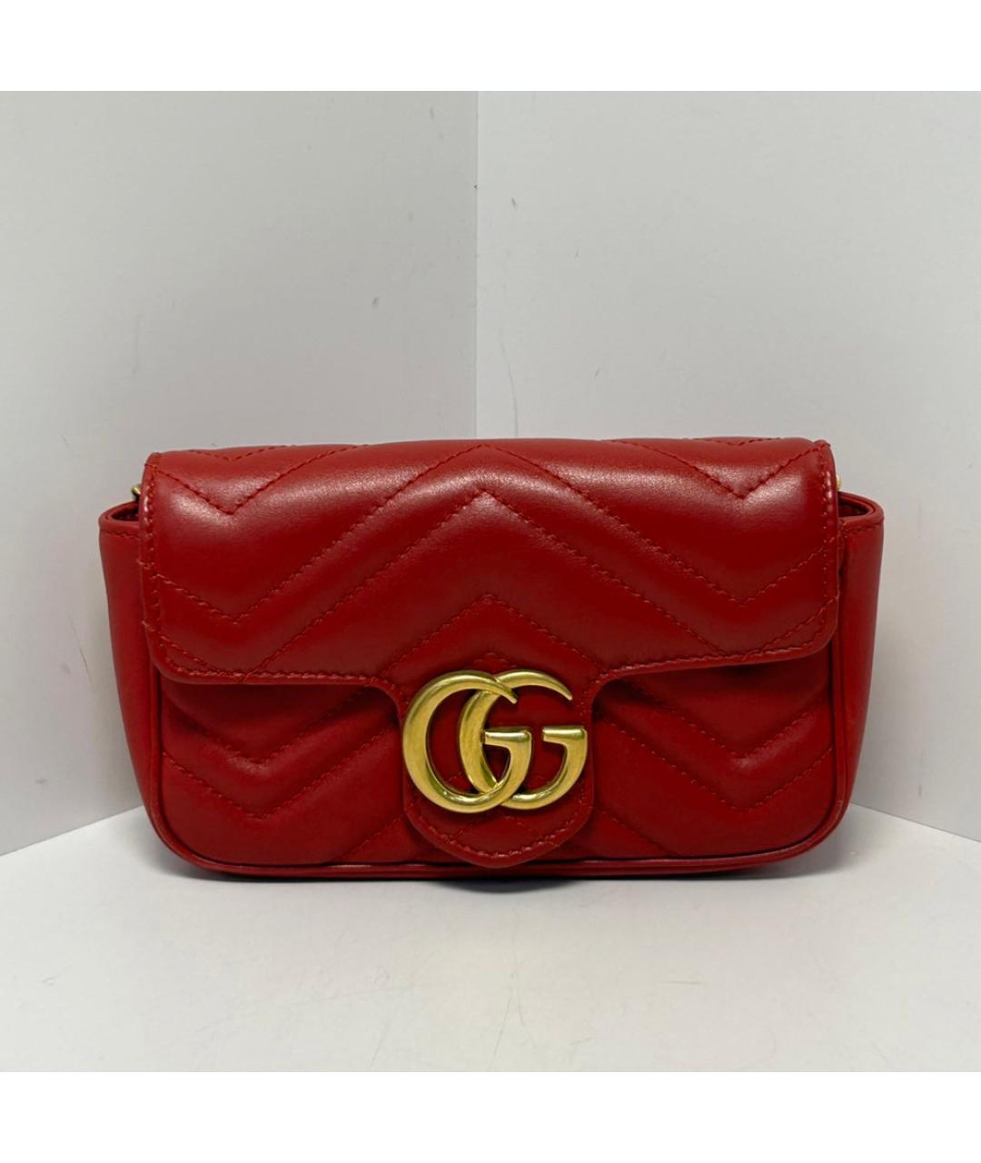 GUCCI Красная кожаная сумка через плечо, фото 9