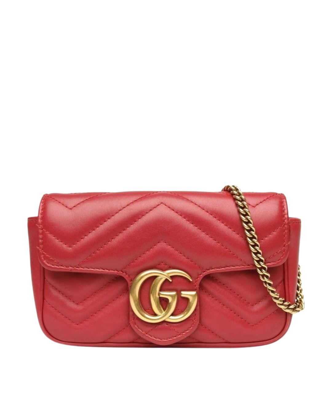 GUCCI Красная кожаная сумка через плечо, фото 1