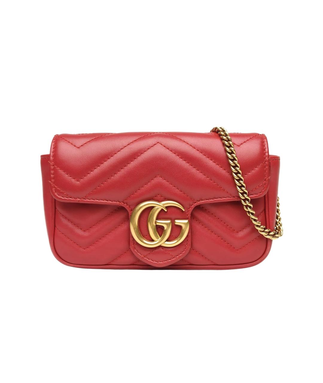 GUCCI Красная кожаная сумка через плечо, фото 10