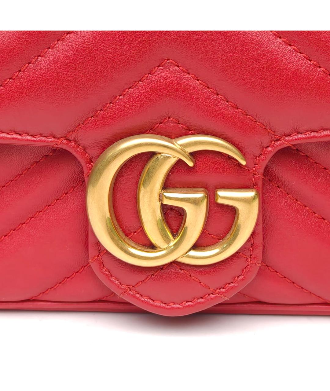 GUCCI Красная кожаная сумка через плечо, фото 7