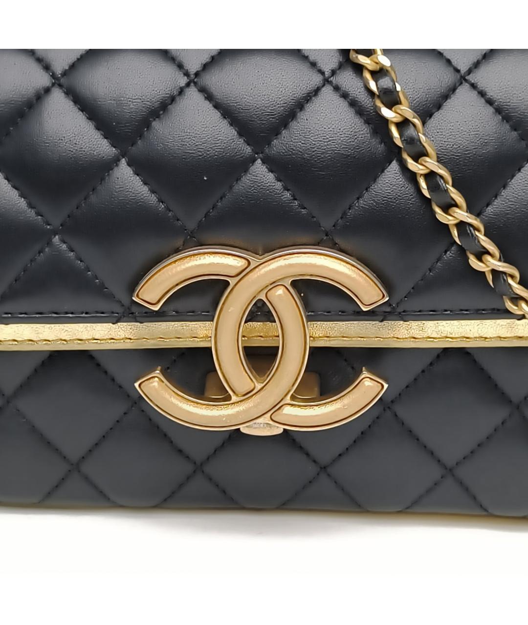 CHANEL Черная кожаная сумка через плечо, фото 8