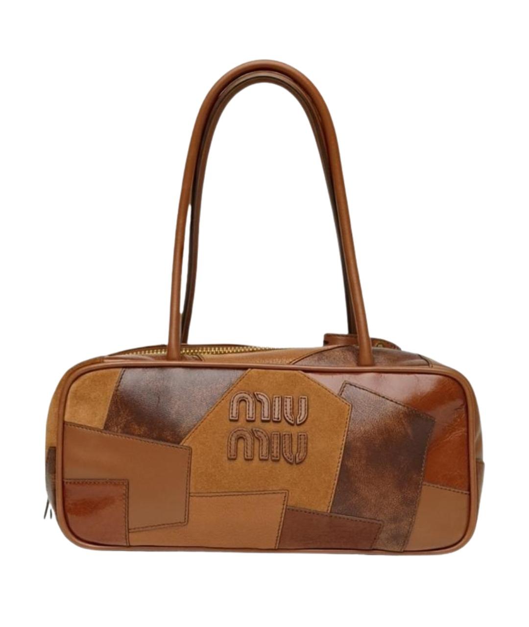 MIU MIU Коричневая кожаная сумка через плечо, фото 1