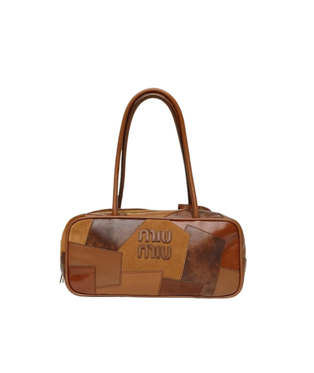 MIU MIU Коричневая кожаная сумка через плечо, фото 10