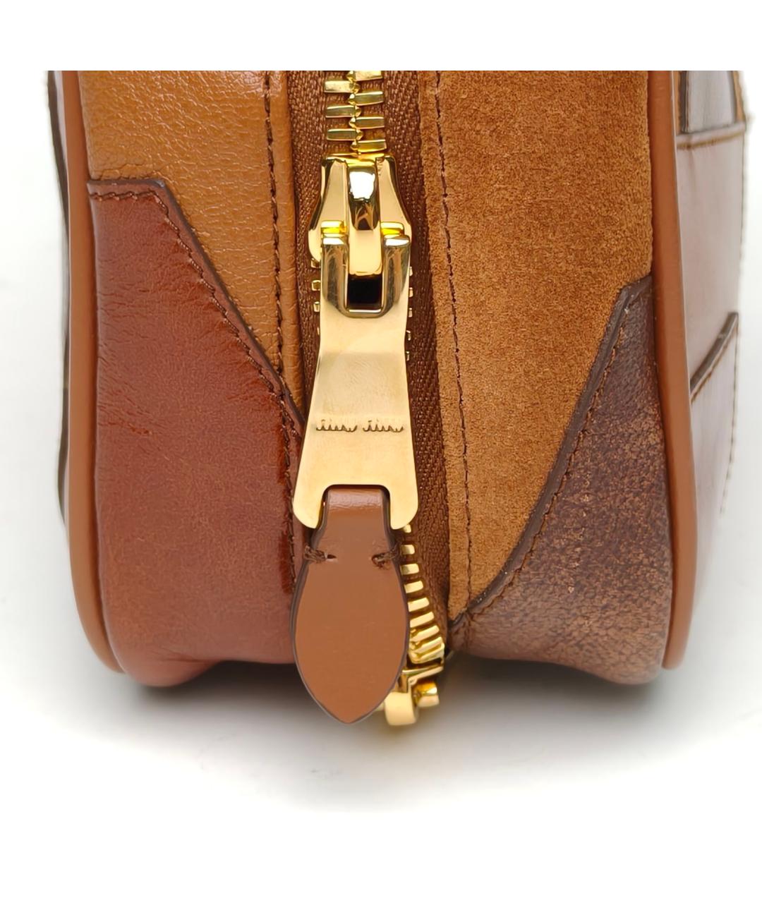 MIU MIU Коричневая кожаная сумка через плечо, фото 6