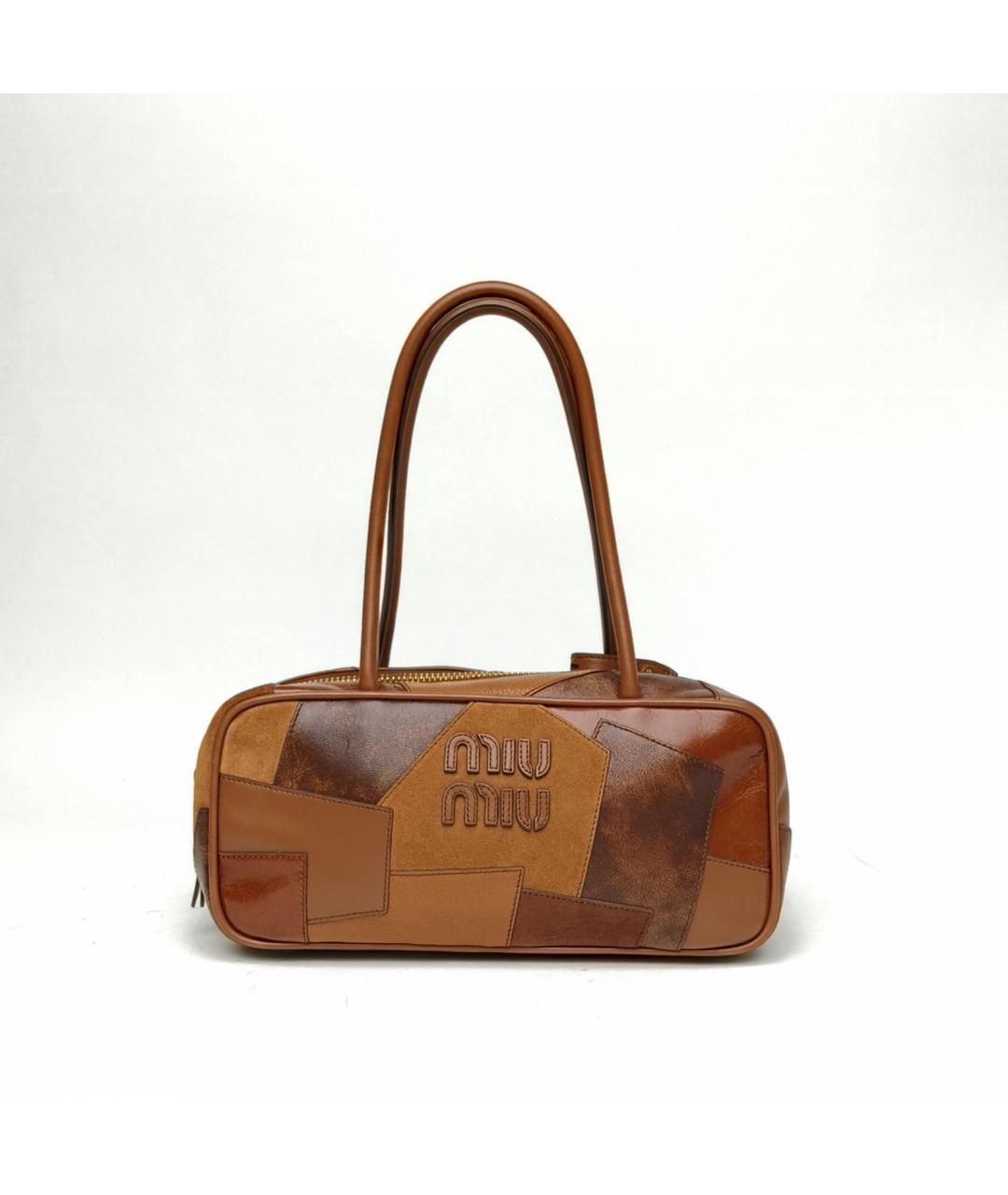 MIU MIU Коричневая кожаная сумка через плечо, фото 2
