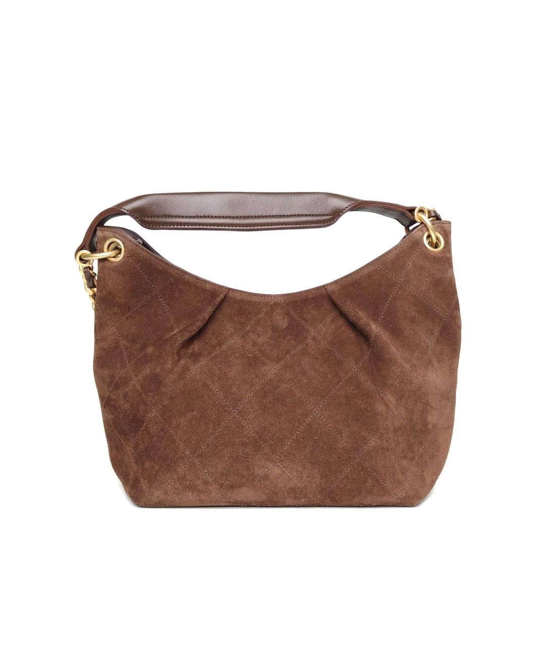 CHANEL Коричневая замшевая сумка через плечо, фото 4