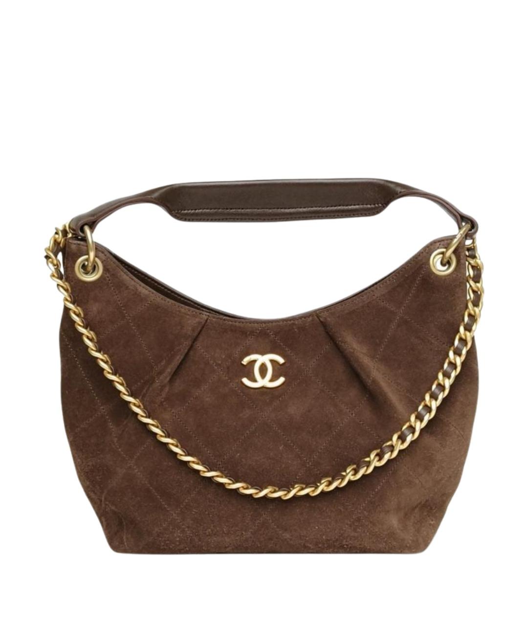 CHANEL Коричневая замшевая сумка через плечо, фото 1