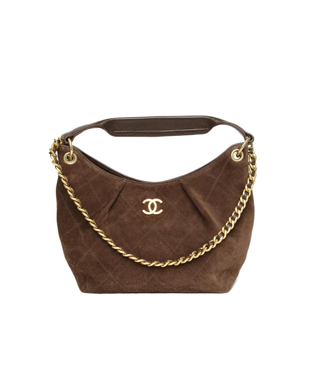 CHANEL Коричневая замшевая сумка через плечо, фото 9
