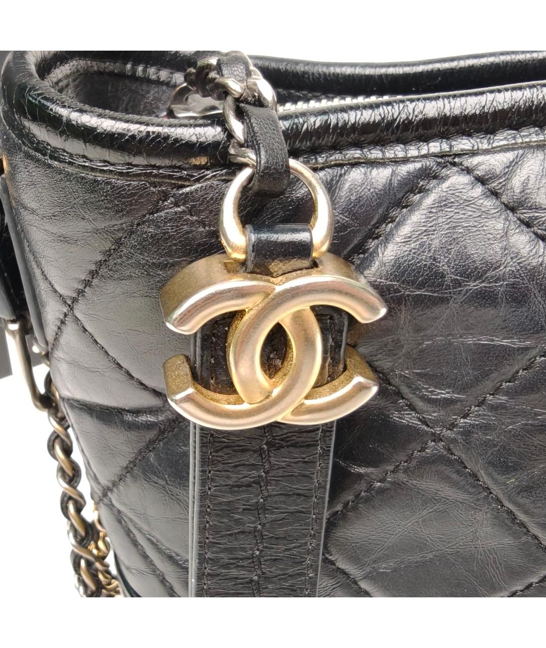 CHANEL Черная кожаная сумка через плечо, фото 7