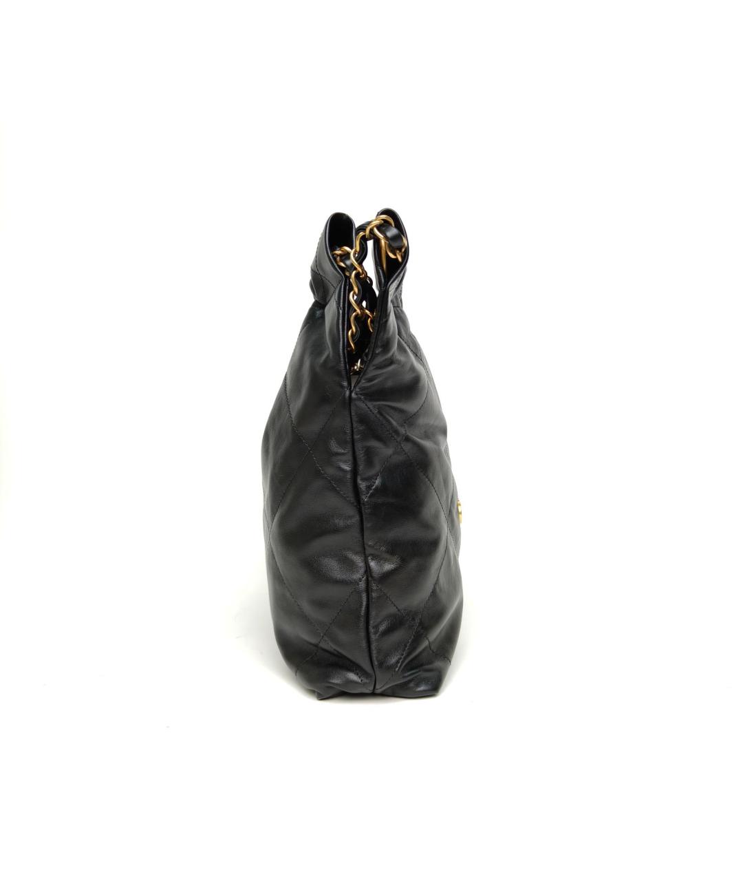CHANEL Черная кожаная сумка через плечо, фото 5