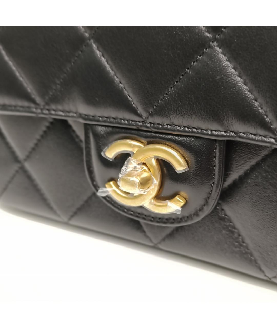 CHANEL Черная кожаная сумка через плечо, фото 7