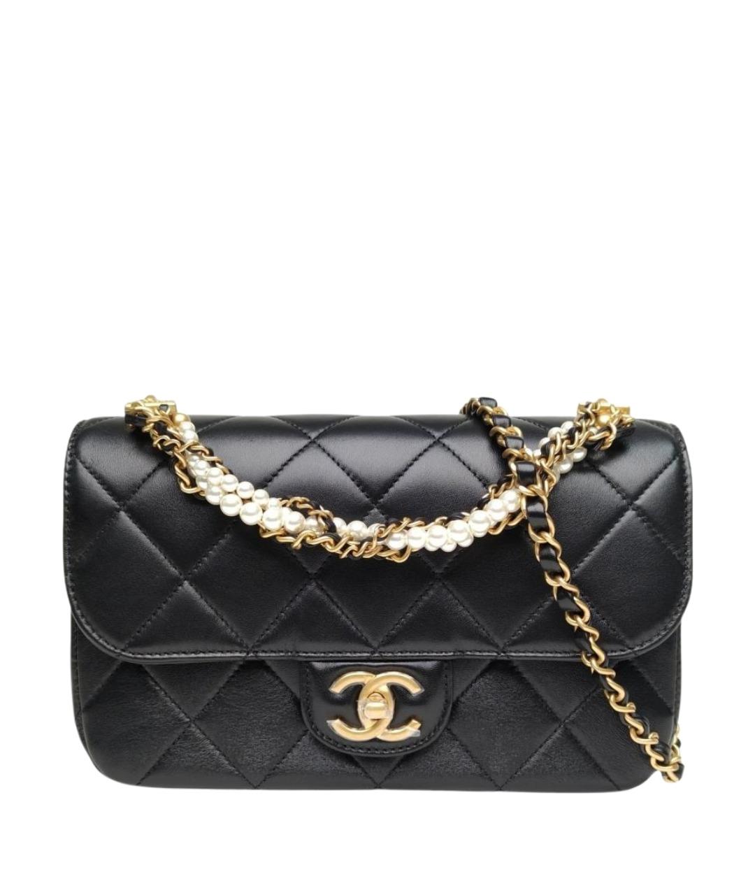 CHANEL Черная кожаная сумка через плечо, фото 1