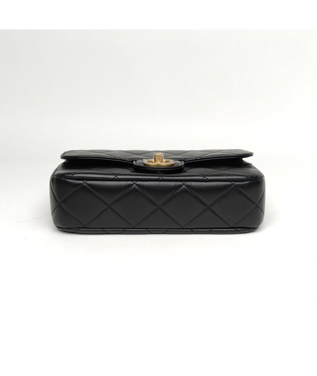 CHANEL Черная кожаная сумка через плечо, фото 6