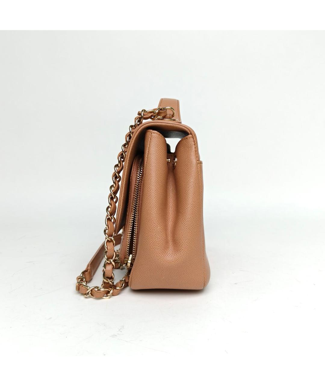 CHANEL Коричневая кожаная сумка через плечо, фото 5