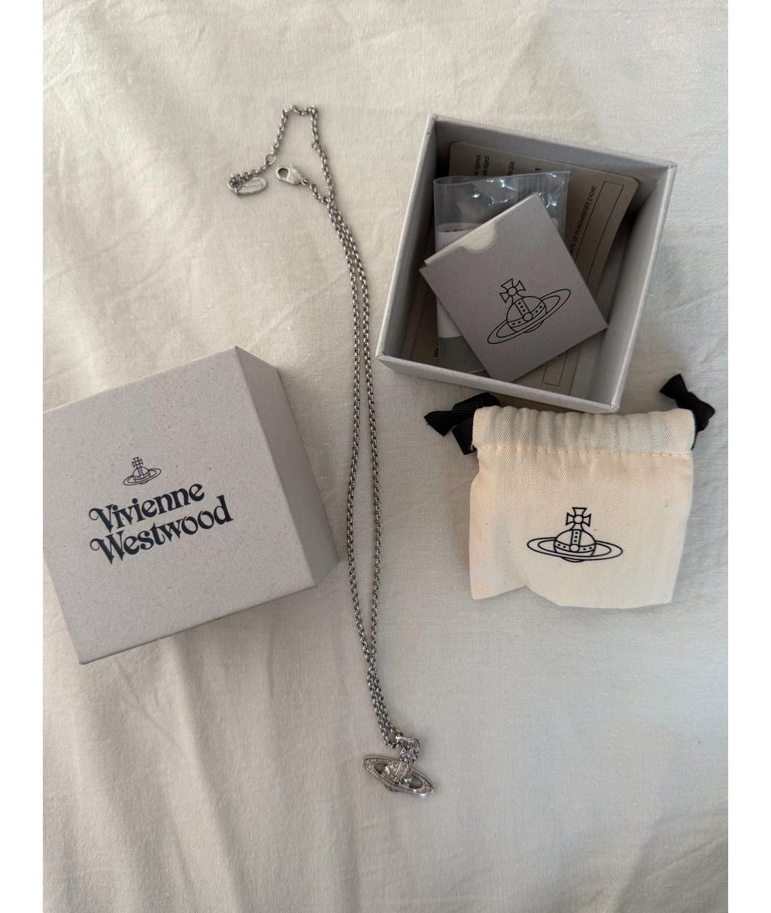 VIVIENNE WESTWOOD Серая латунная подвеска, фото 2