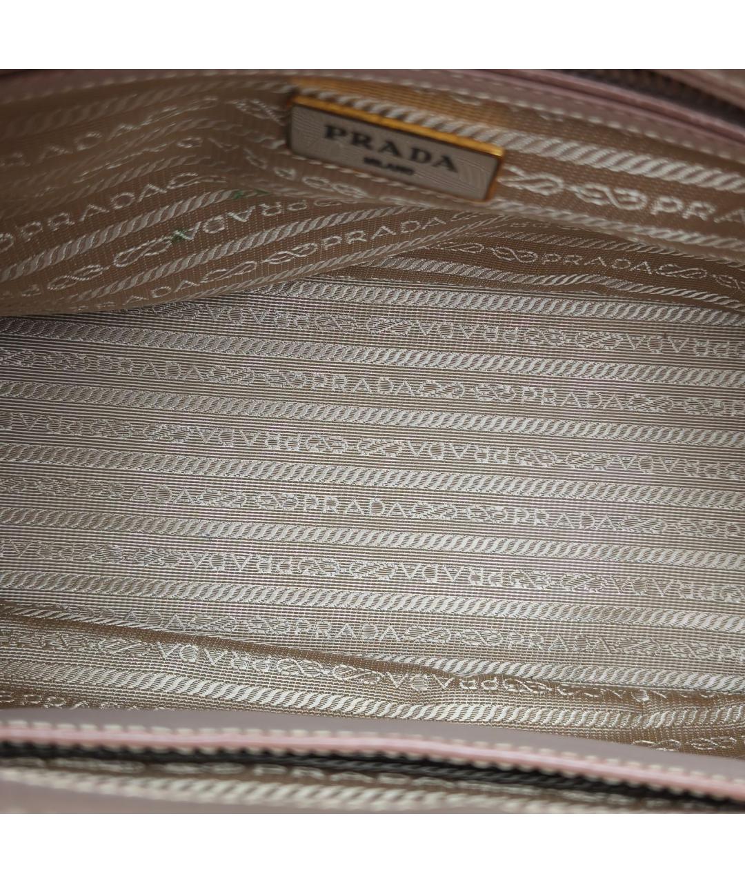 PRADA Бежевая кожаная сумка через плечо, фото 8