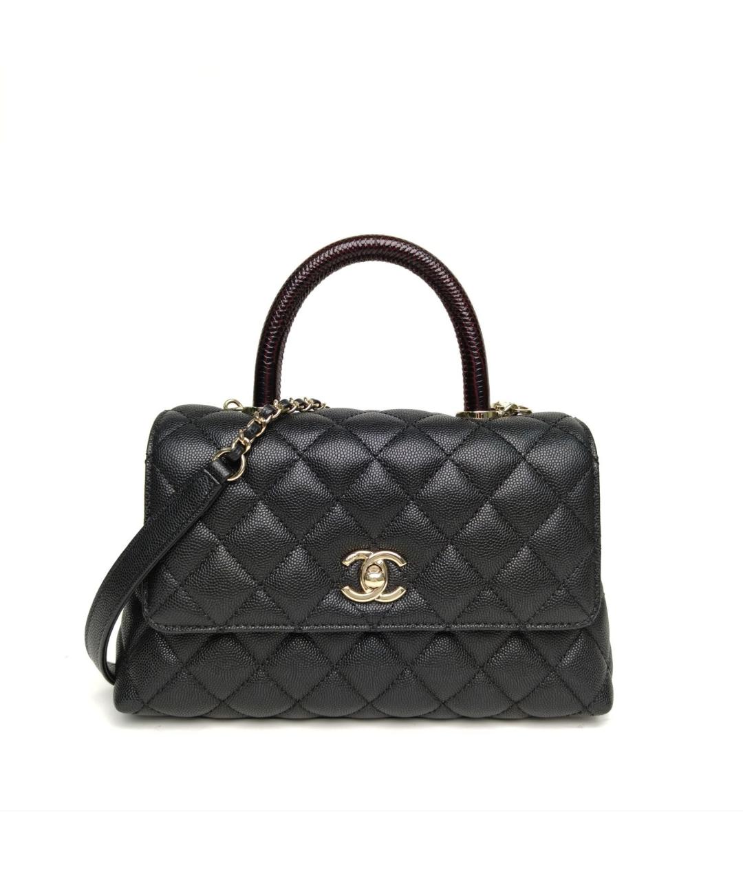CHANEL Черная кожаная сумка через плечо, фото 2