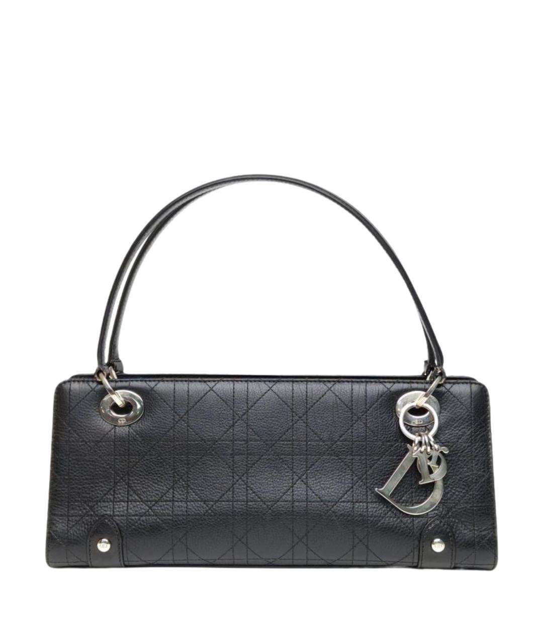 CHRISTIAN DIOR Черная кожаная сумка через плечо, фото 1