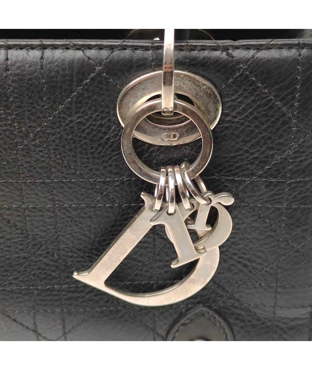 CHRISTIAN DIOR Черная кожаная сумка через плечо, фото 8
