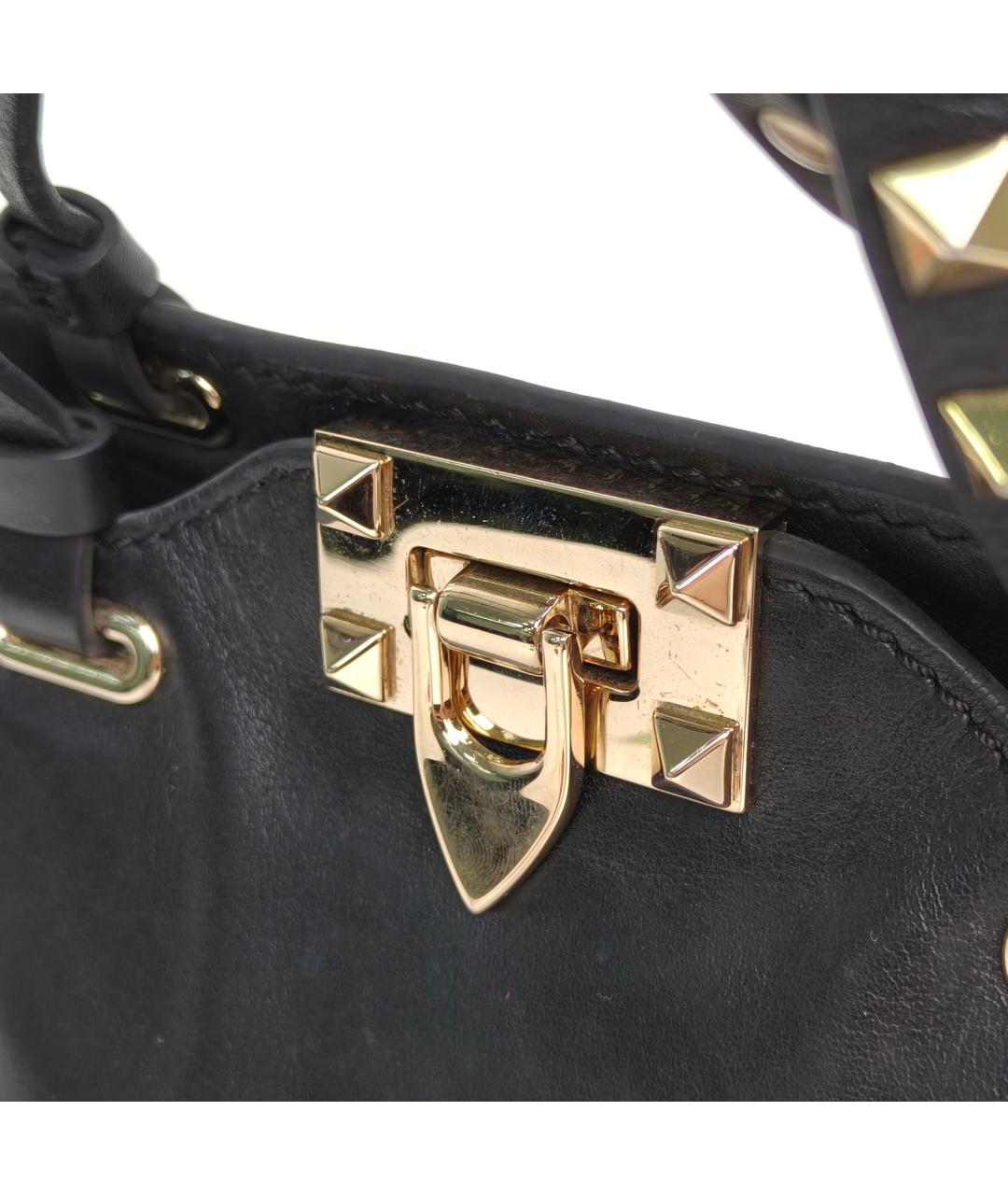 VALENTINO Черная кожаная сумка через плечо, фото 7