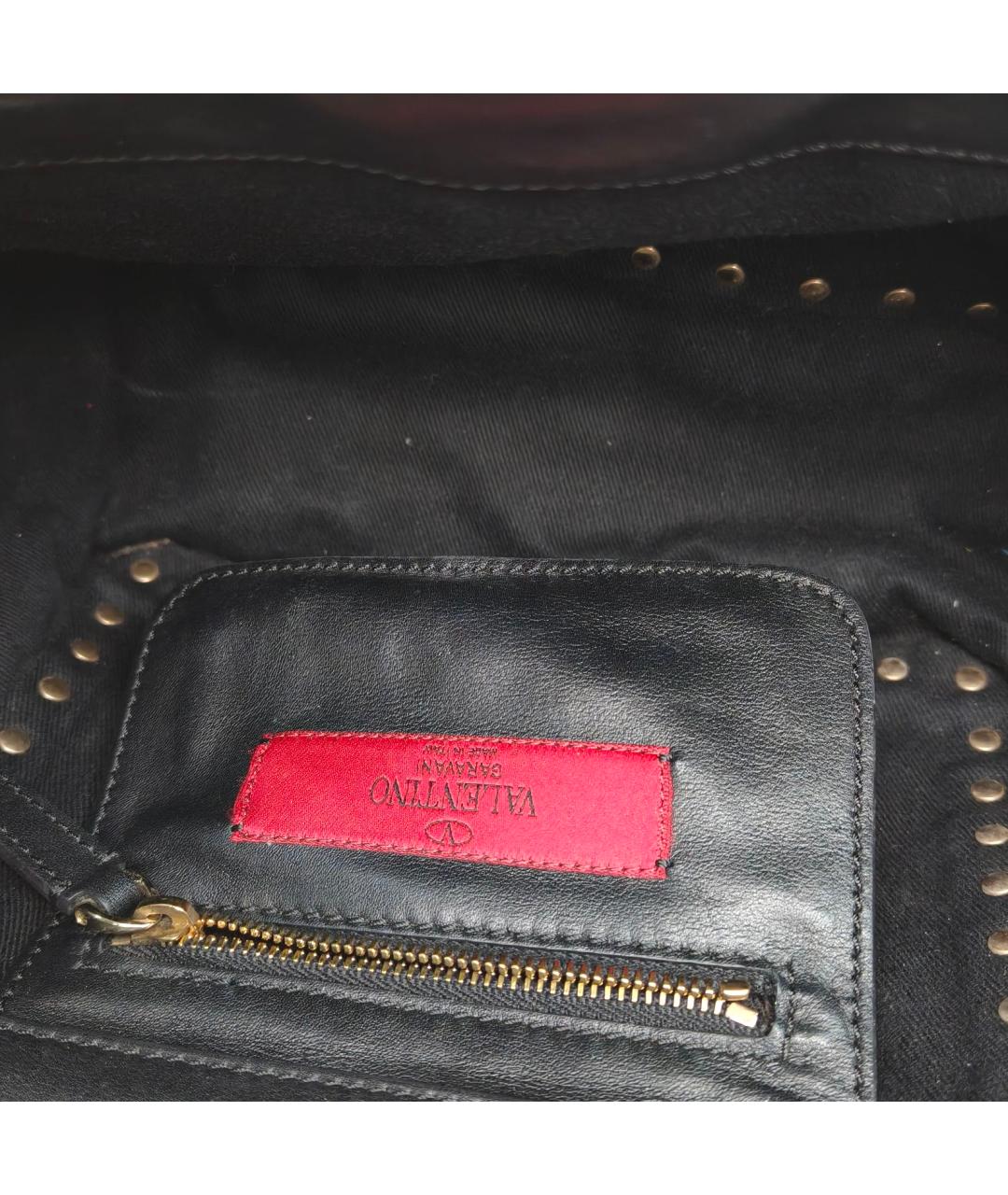 VALENTINO Черная кожаная сумка через плечо, фото 8