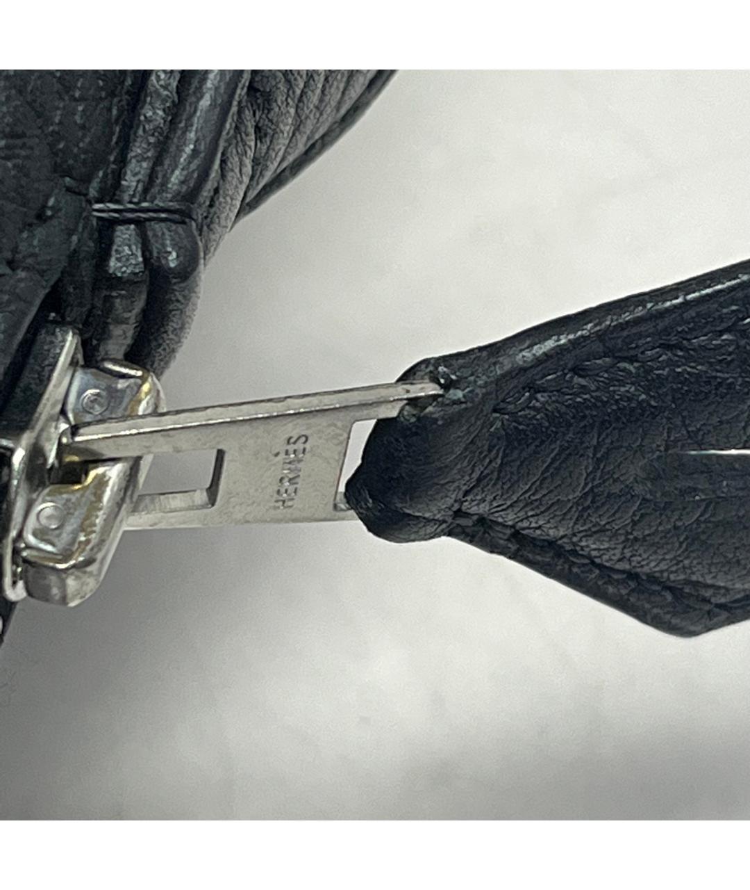 HERMES Черная кожаная сумка через плечо, фото 6