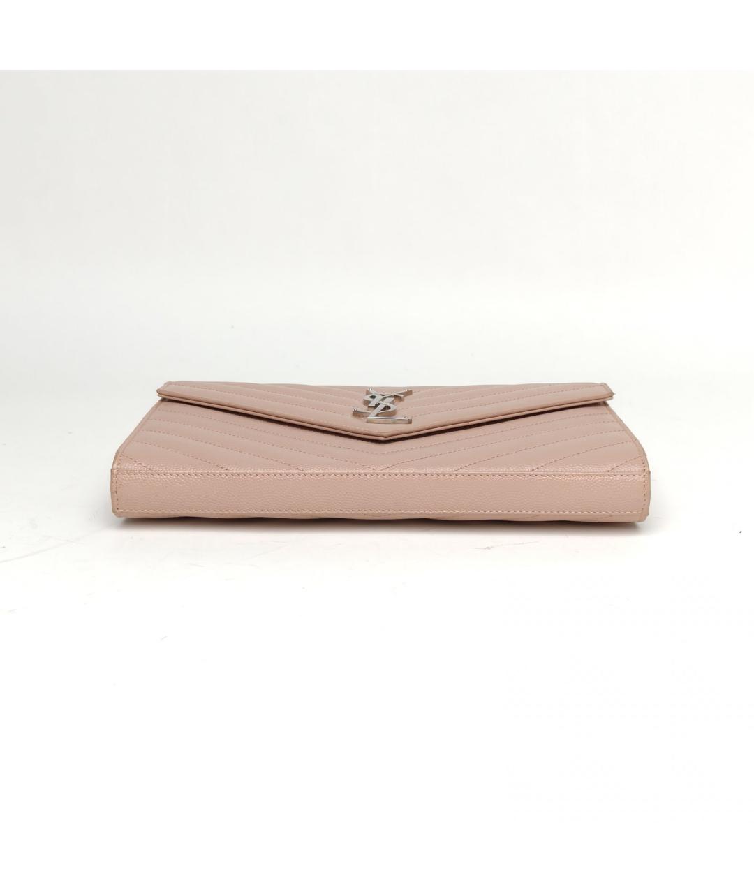 SAINT LAURENT Розовая кожаная сумка через плечо, фото 6