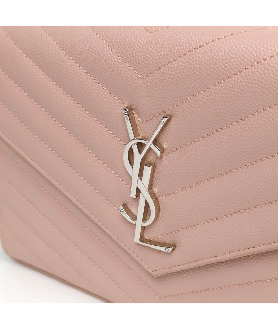 SAINT LAURENT Розовая кожаная сумка через плечо, фото 8