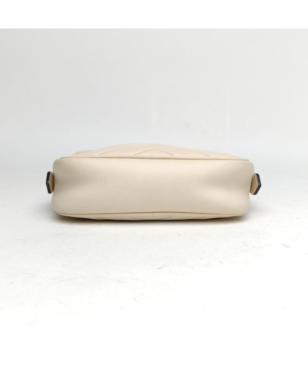 GUCCI Белая кожаная сумка через плечо, фото 6