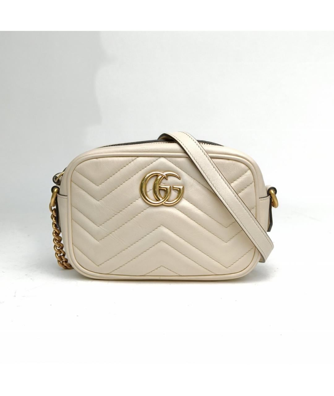 GUCCI Белая кожаная сумка через плечо, фото 2