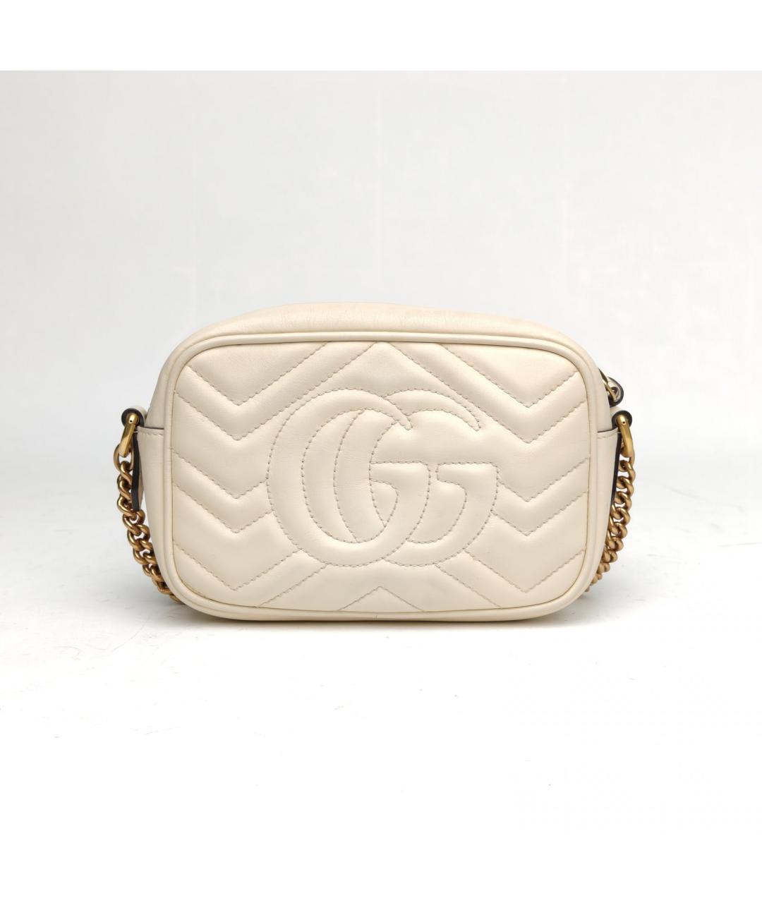 GUCCI Белая кожаная сумка через плечо, фото 4