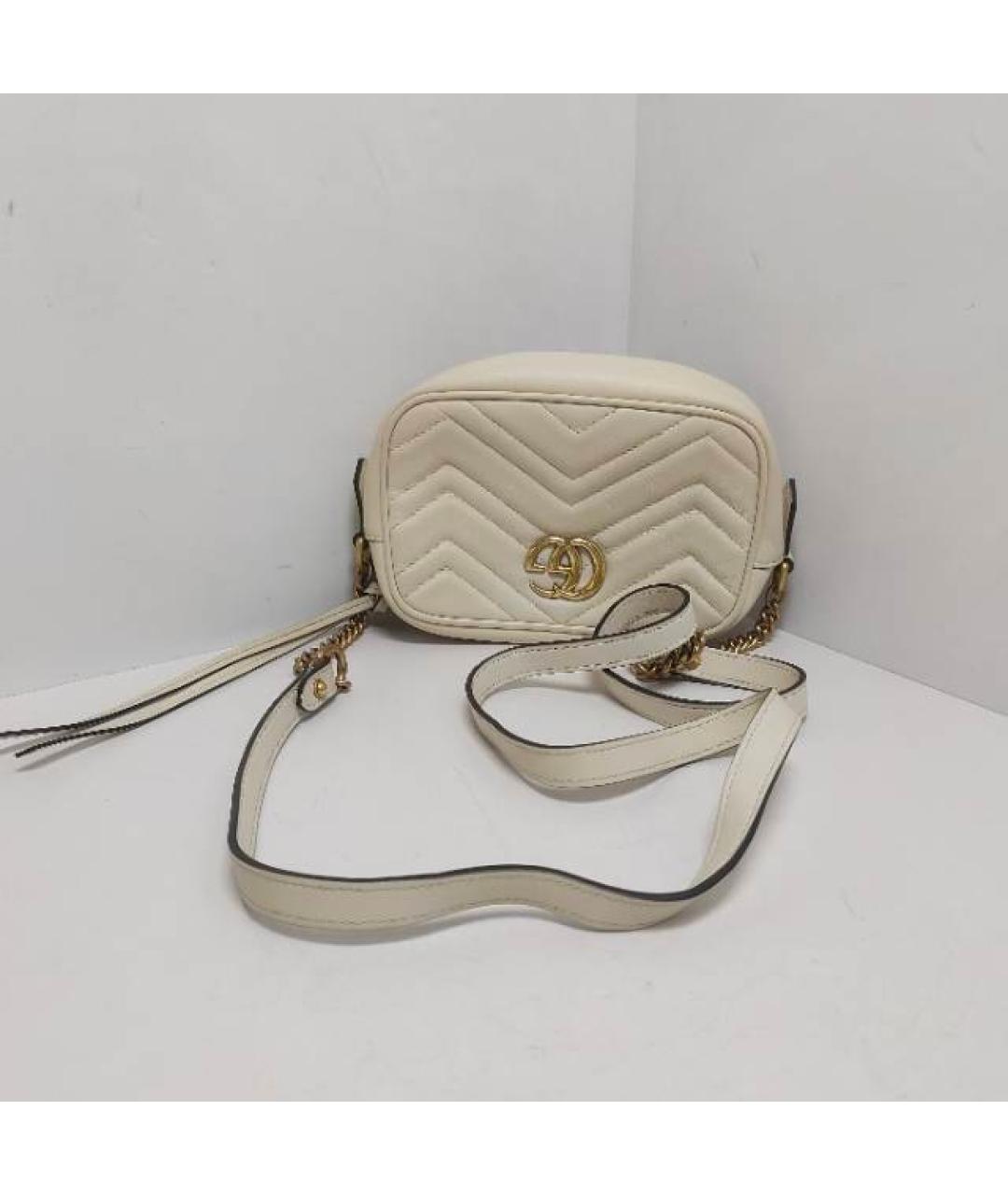 GUCCI Белая кожаная сумка через плечо, фото 9