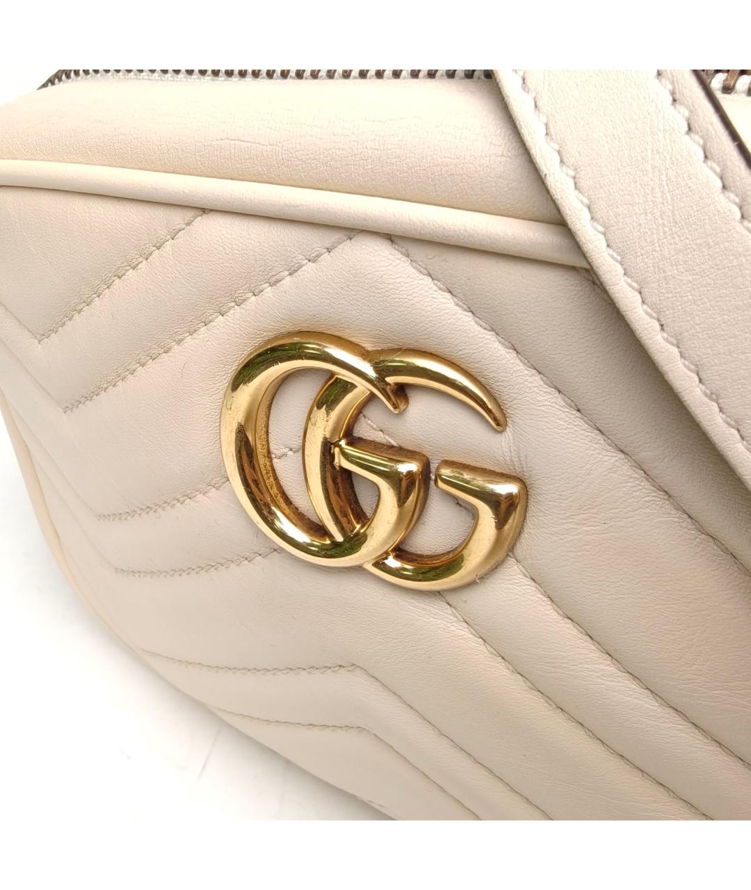 GUCCI Белая кожаная сумка через плечо, фото 7