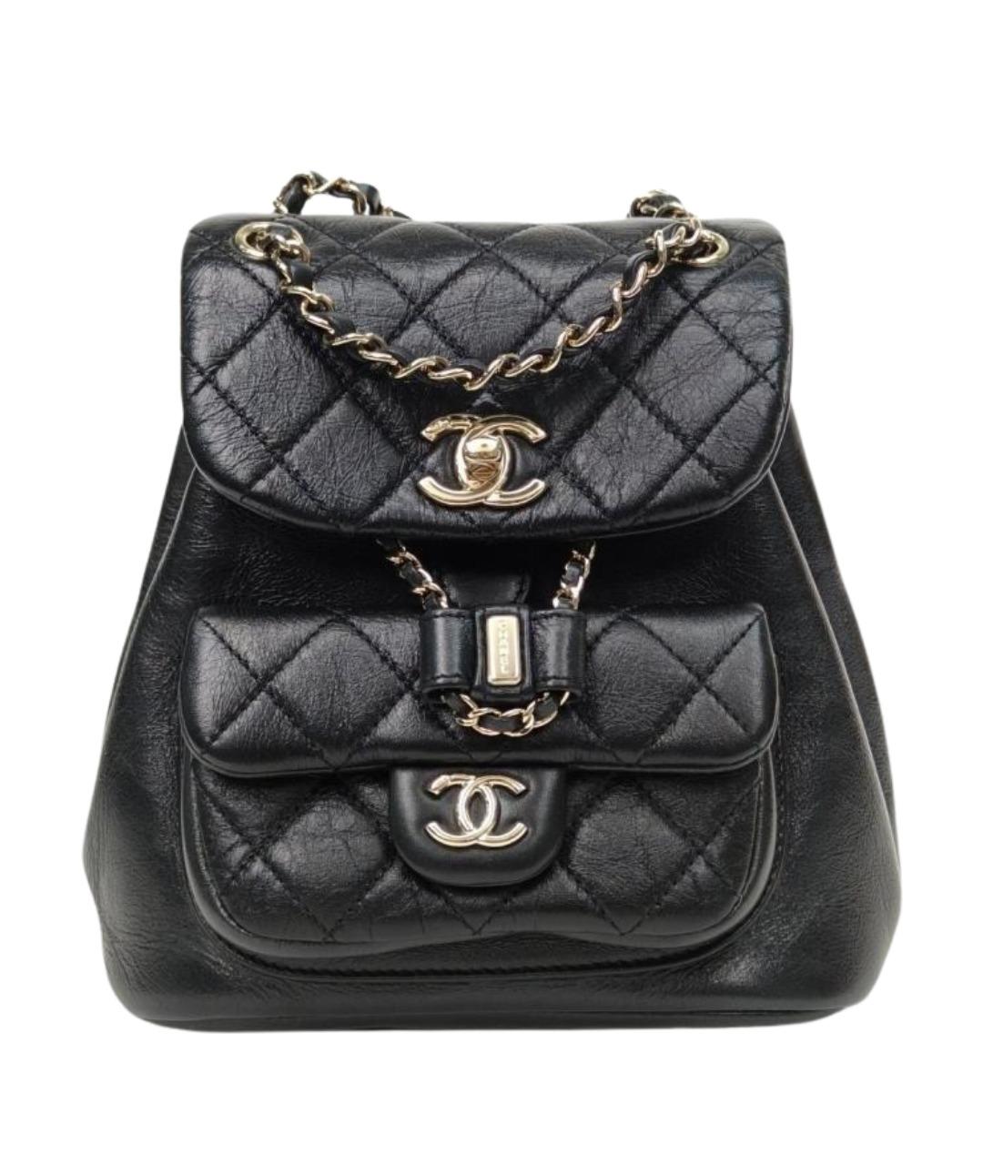 CHANEL Черный кожаный рюкзак, фото 1