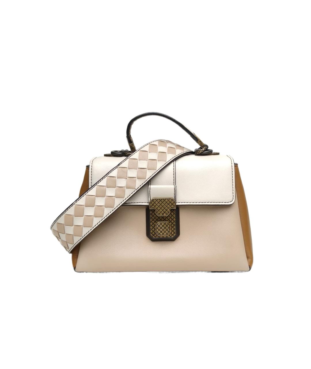 BOTTEGA VENETA Белая кожаная сумка через плечо, фото 10