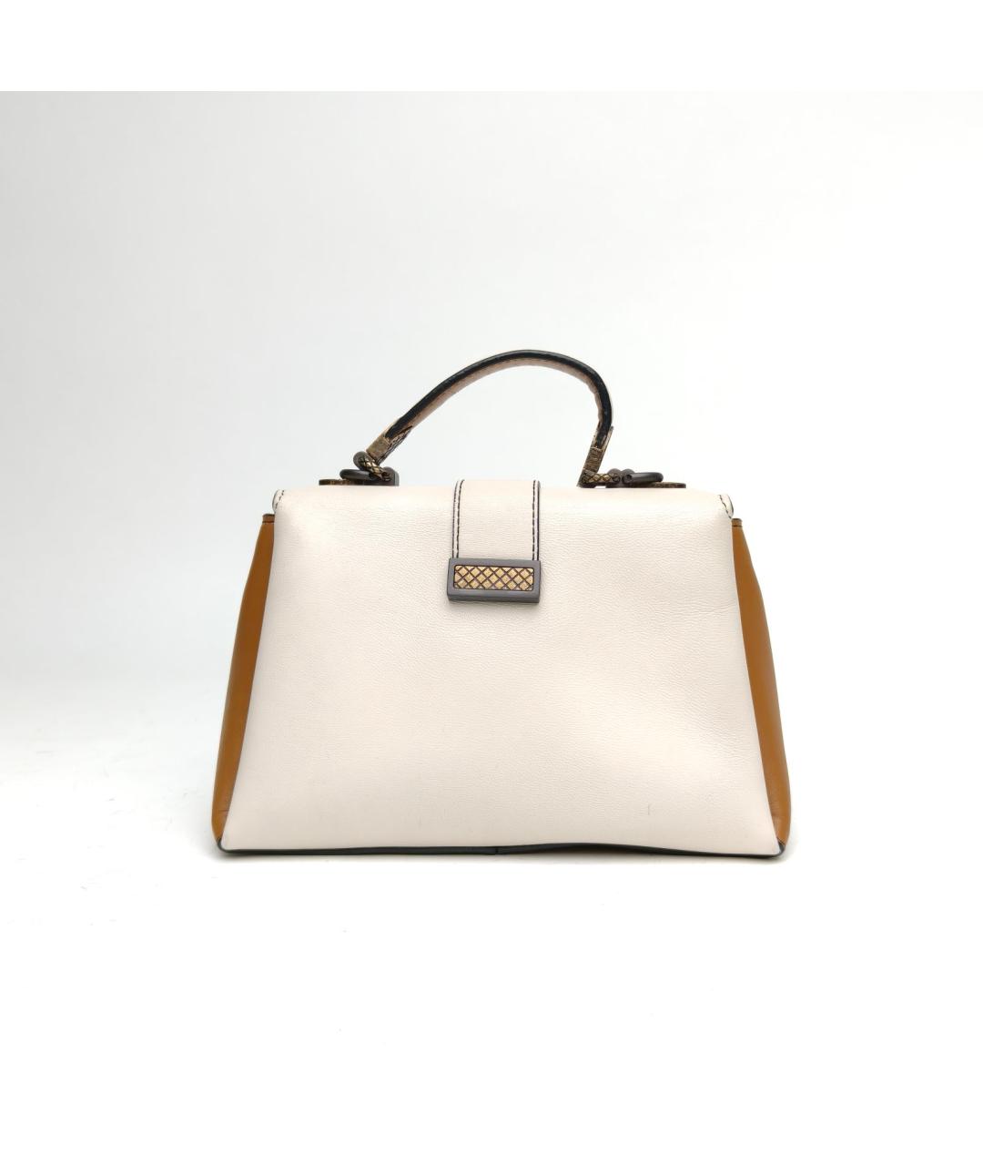 BOTTEGA VENETA Белая кожаная сумка через плечо, фото 4