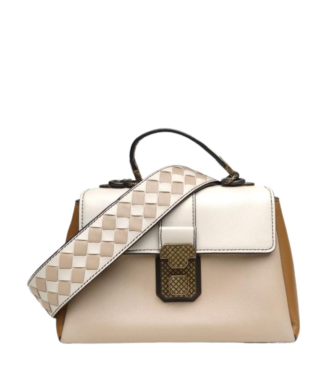 BOTTEGA VENETA Белая кожаная сумка через плечо, фото 1