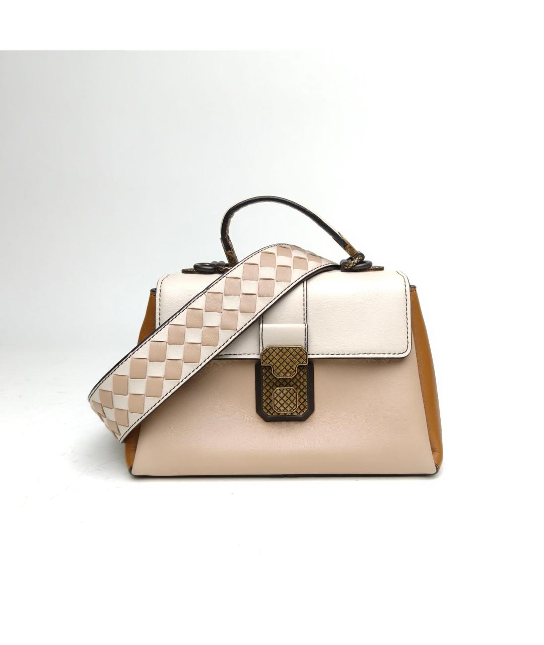 BOTTEGA VENETA Белая кожаная сумка через плечо, фото 2