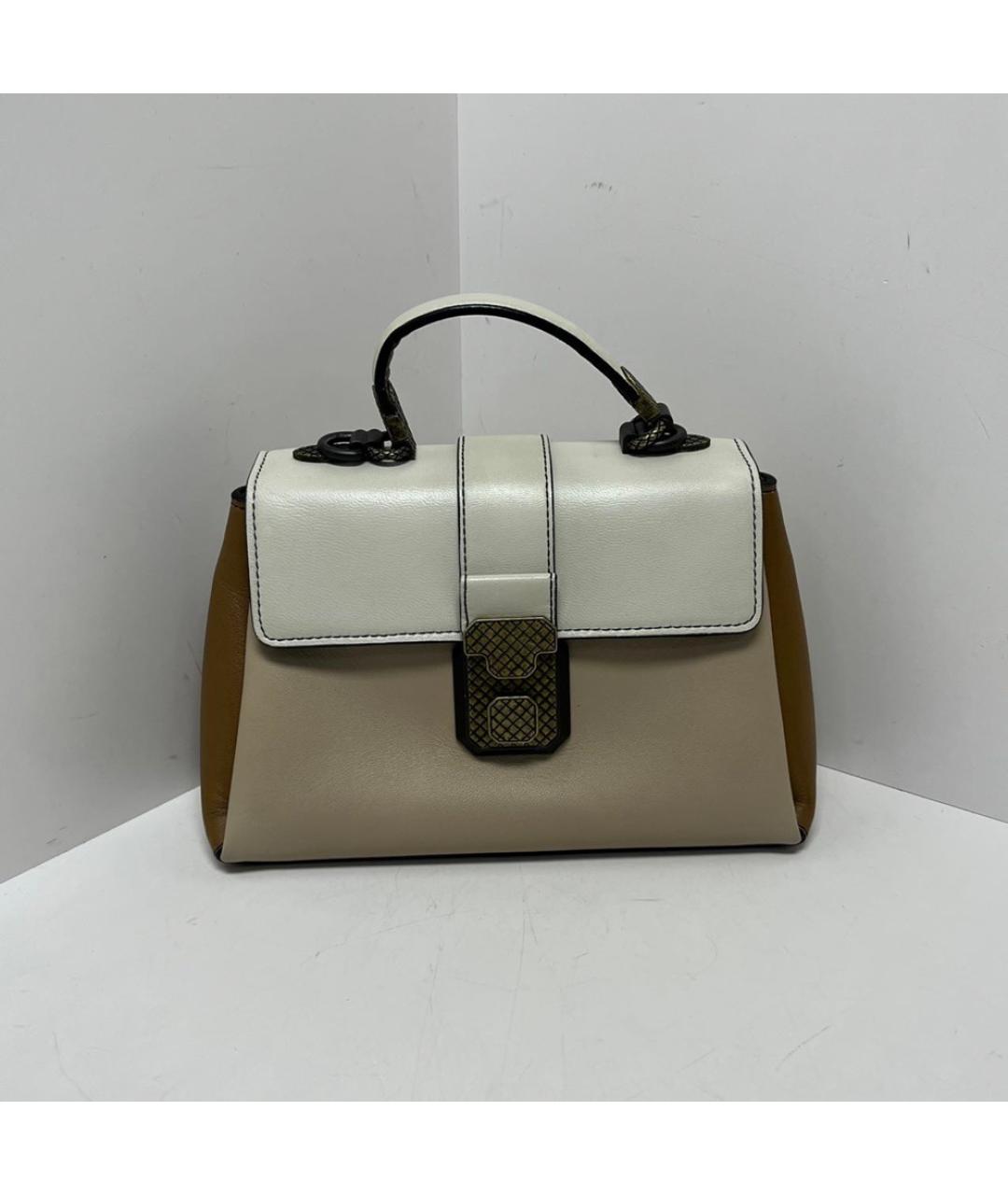 BOTTEGA VENETA Белая кожаная сумка через плечо, фото 9