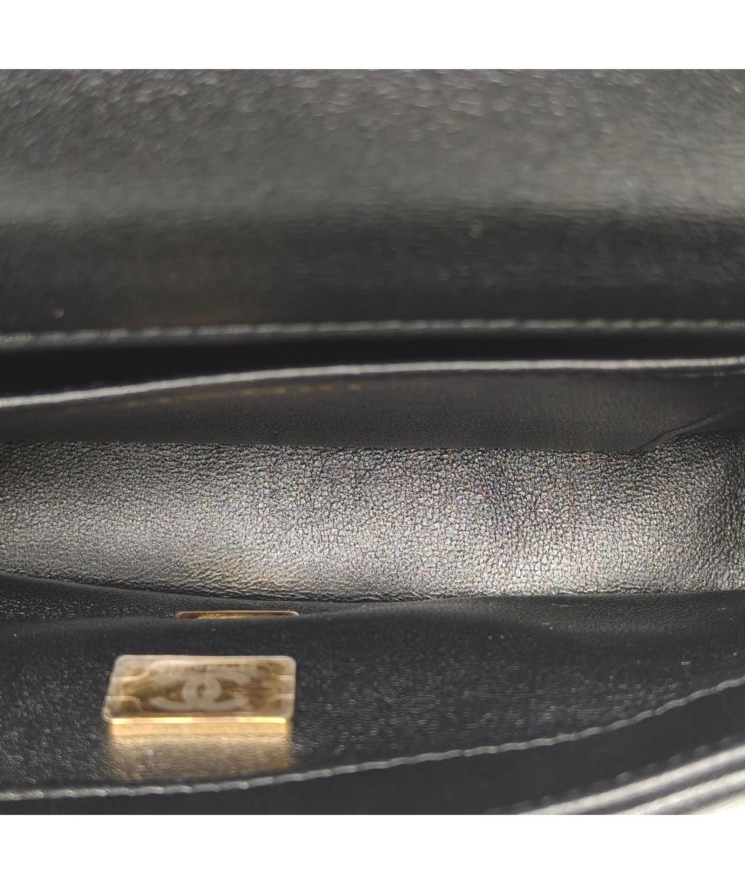 CHANEL Черная кожаная сумка через плечо, фото 8