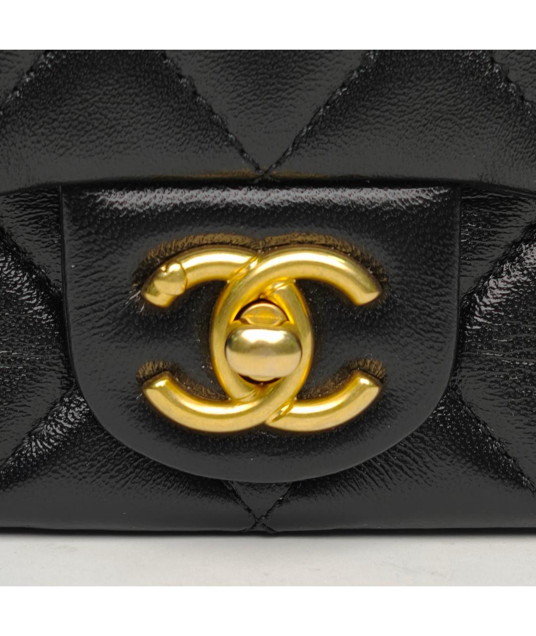 CHANEL Черная кожаная сумка через плечо, фото 7