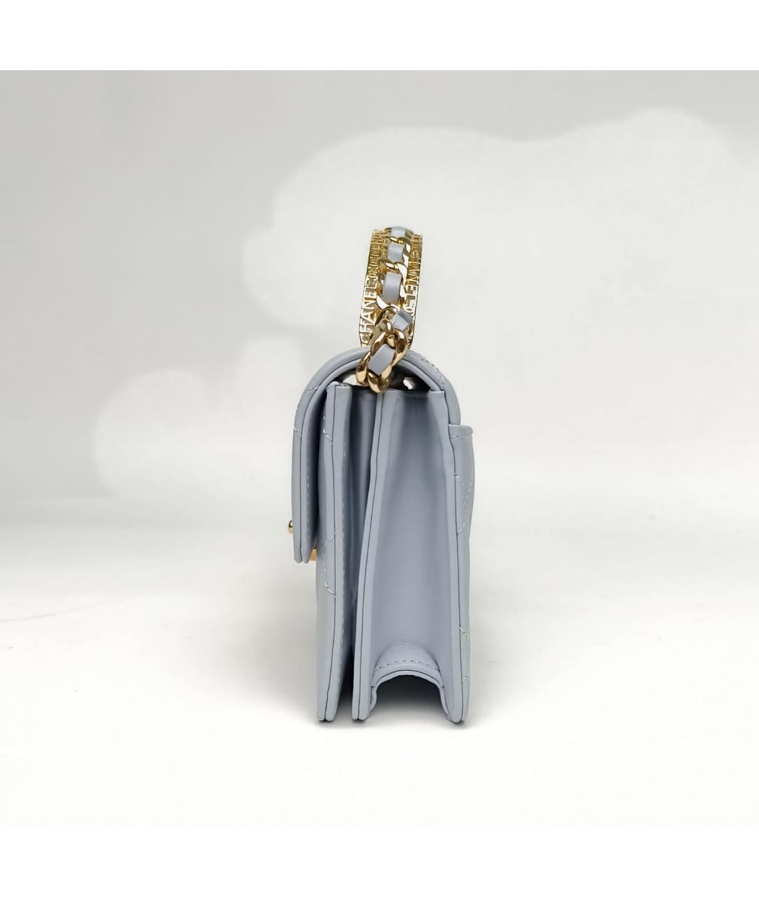 CHANEL Голубая кожаная сумка через плечо, фото 3