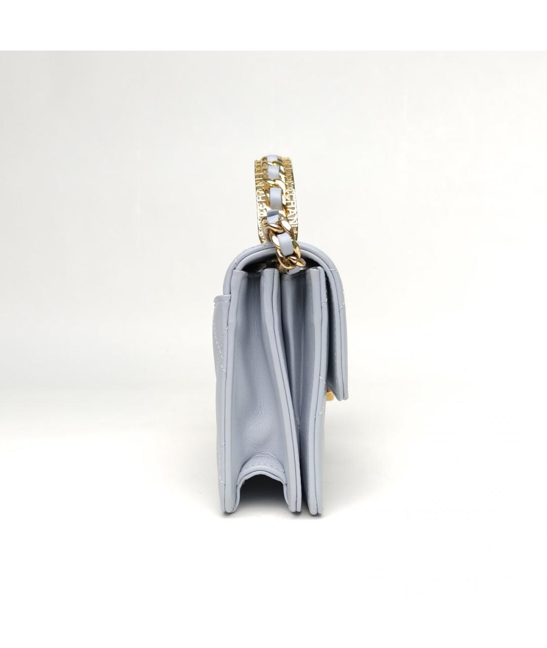 CHANEL Голубая кожаная сумка через плечо, фото 5